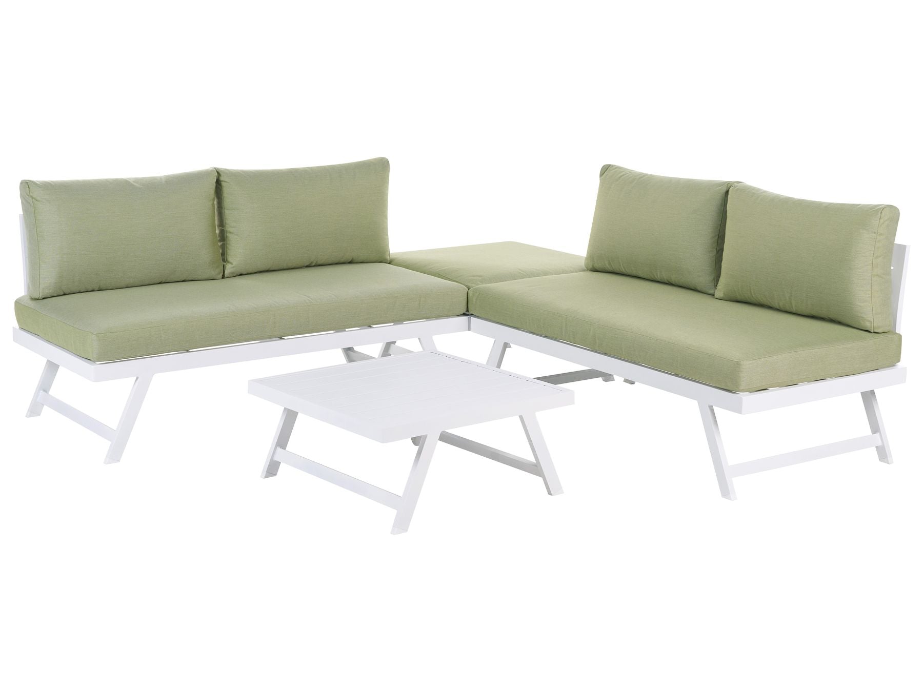 Garden Corner Sofa with Table 5 Seater COCCORINO Metal Green