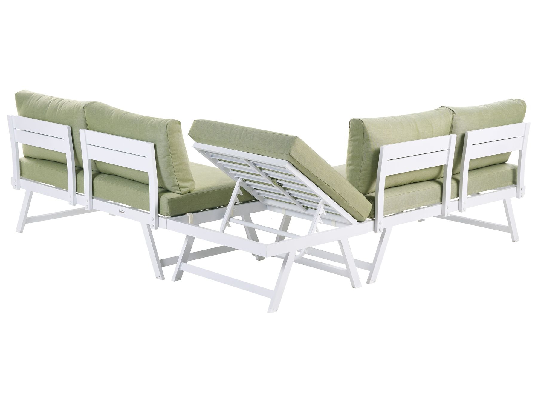 Garden Corner Sofa with Table 5 Seater COCCORINO Metal Green