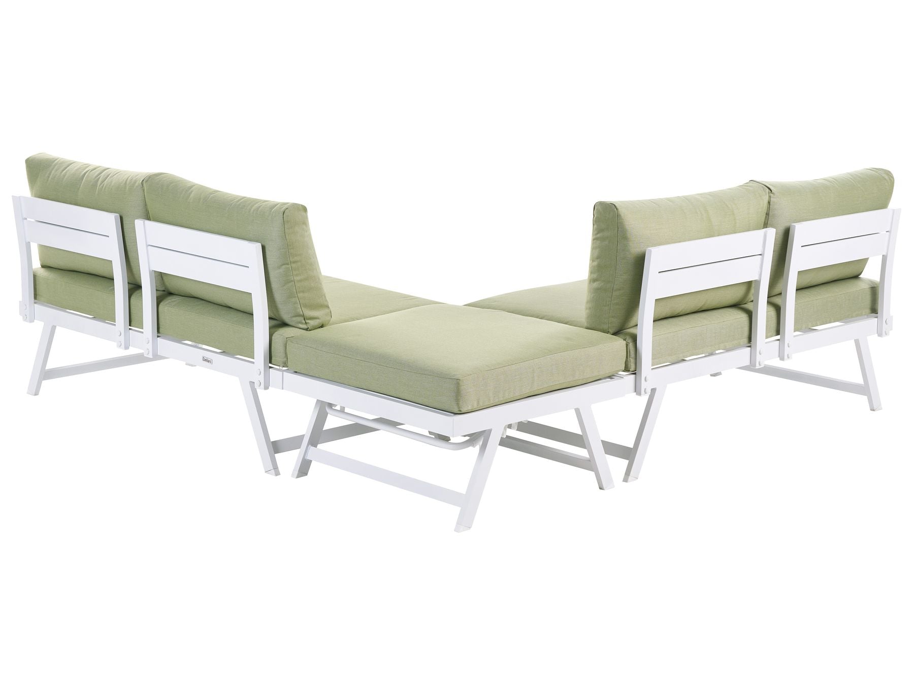 Garden Corner Sofa with Table 5 Seater COCCORINO Metal Green