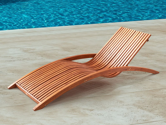 Wooden Garden Sun Lounger Brown TANARO