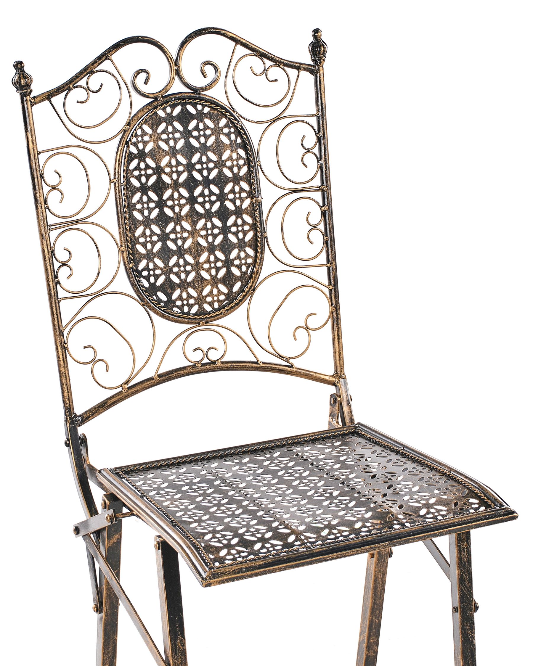 Set of 2 Garden Bar Chairs BORMIO Folding Metal Black