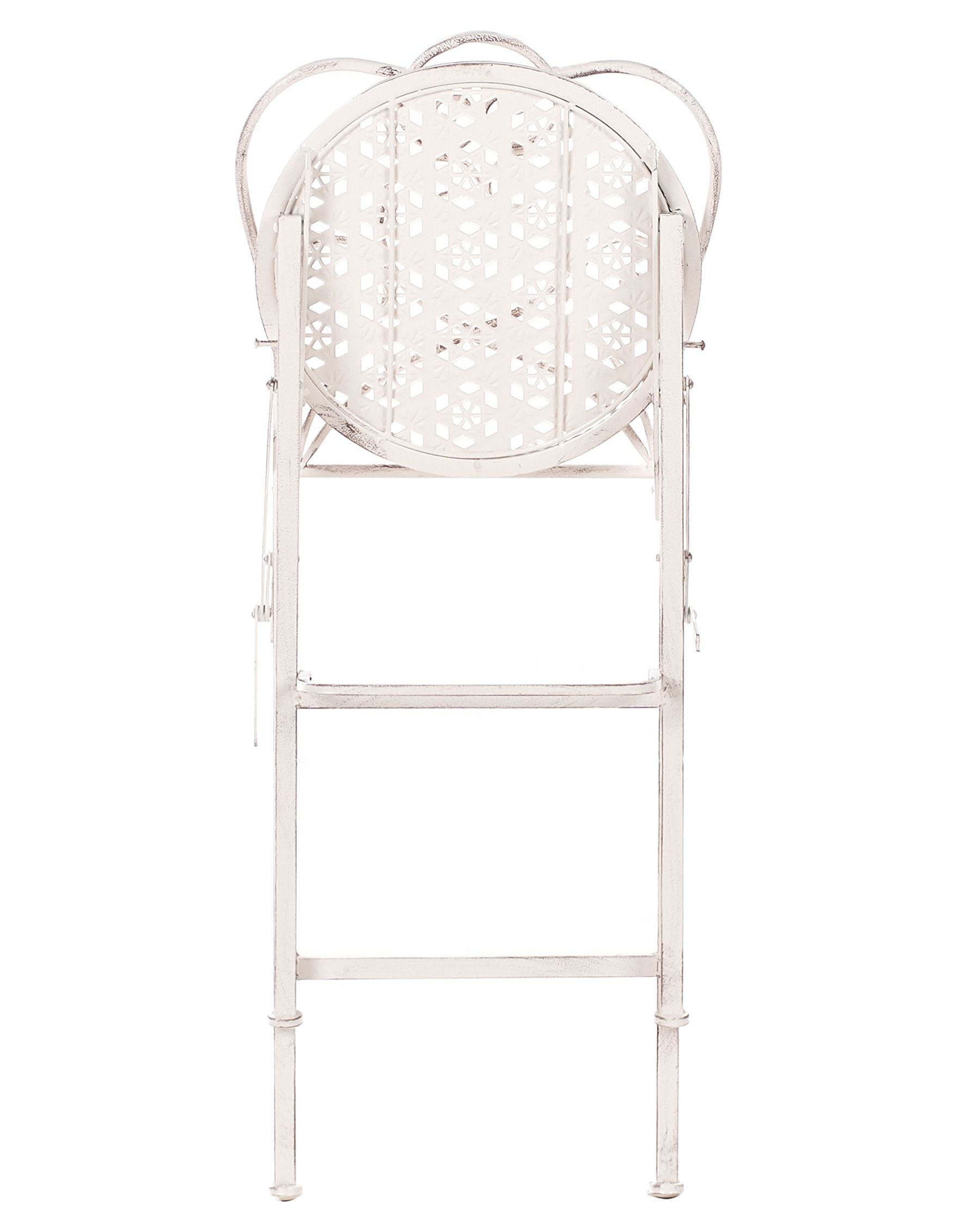 Set of 2 Garden Bar Chairs TRIESTE Folding Metal Light Beige