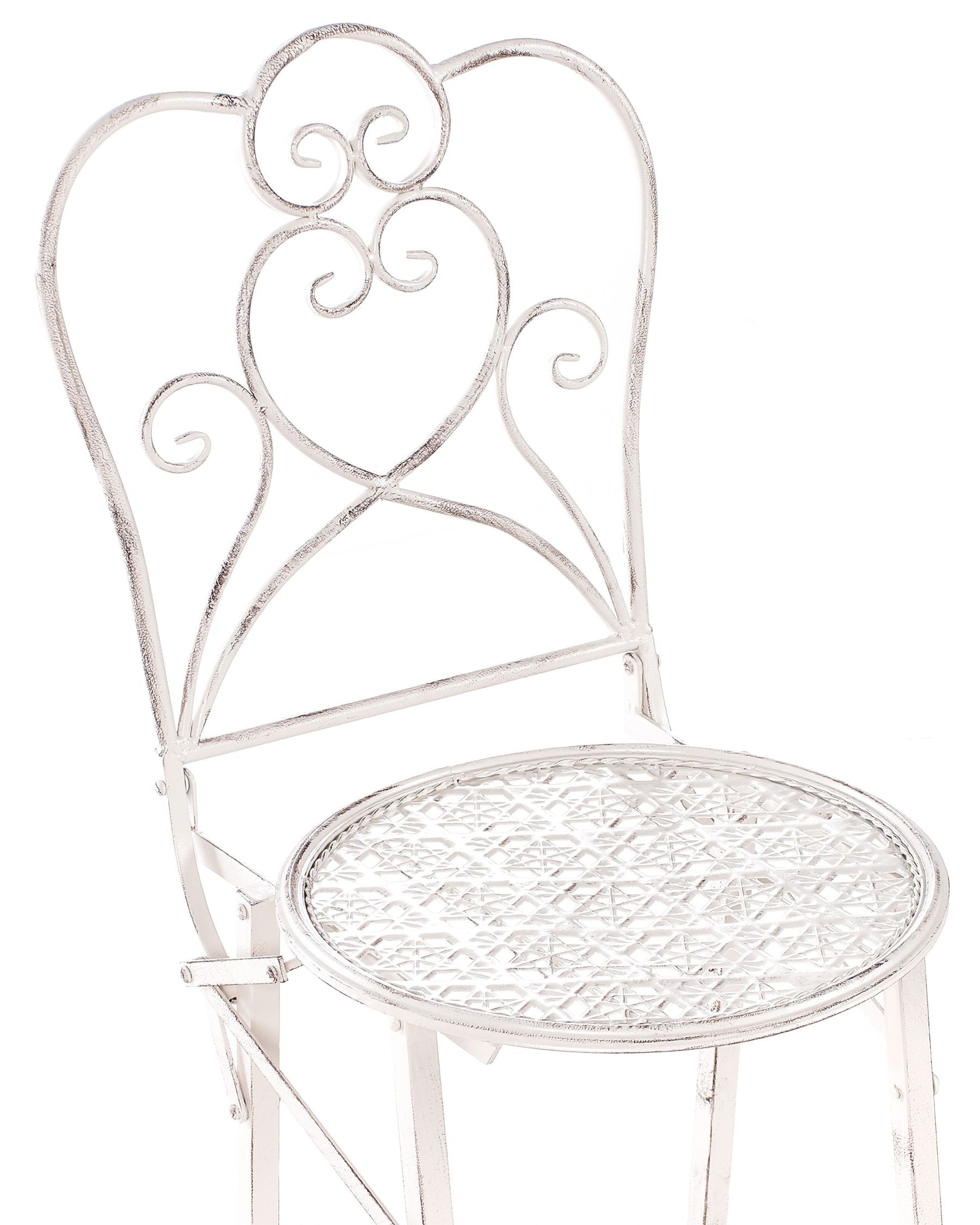 Set of 2 Garden Bar Chairs TRIESTE Folding Metal Light Beige