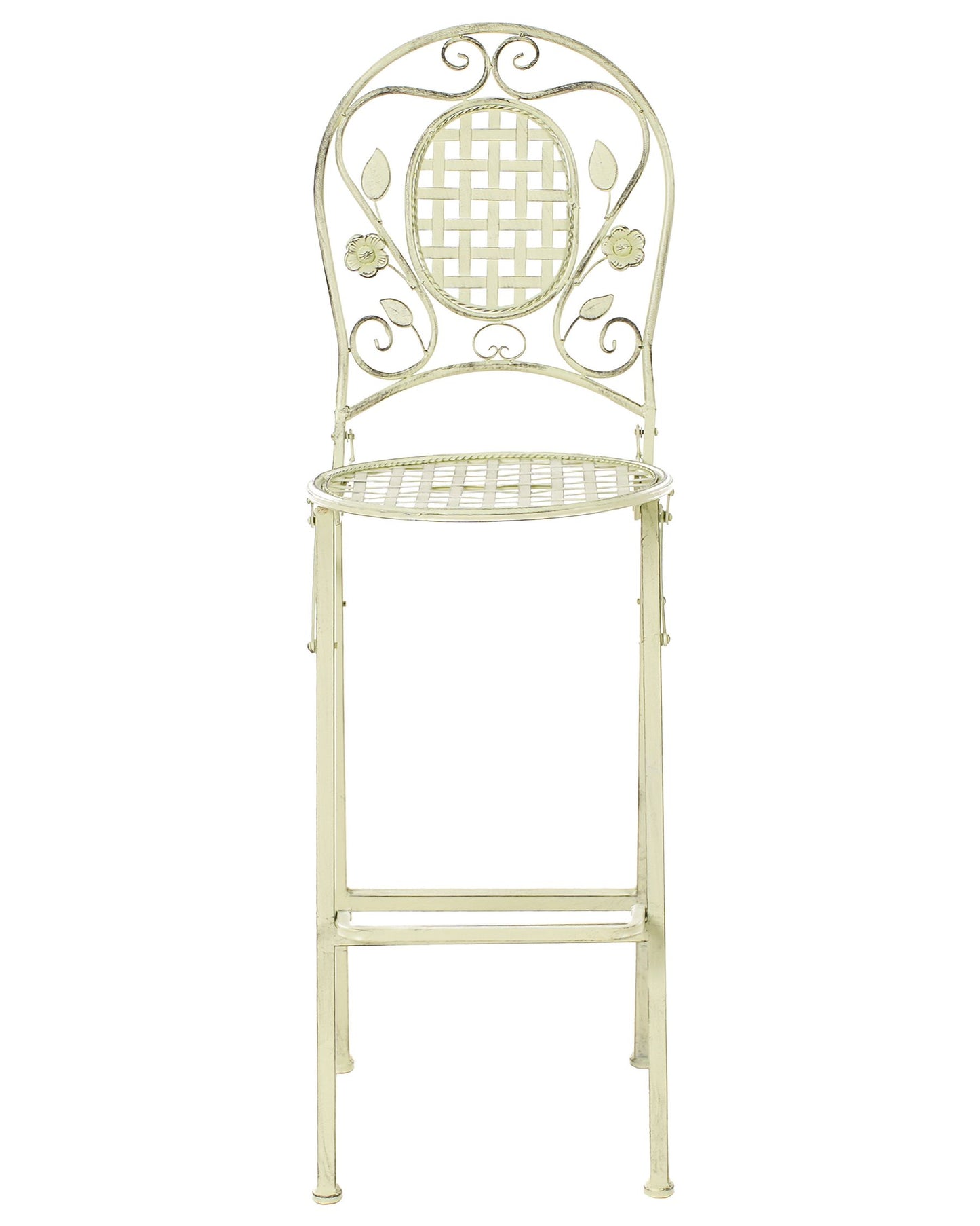 Set of 2 Garden Bar Chairs BIVIO Folding Metal Light Green
