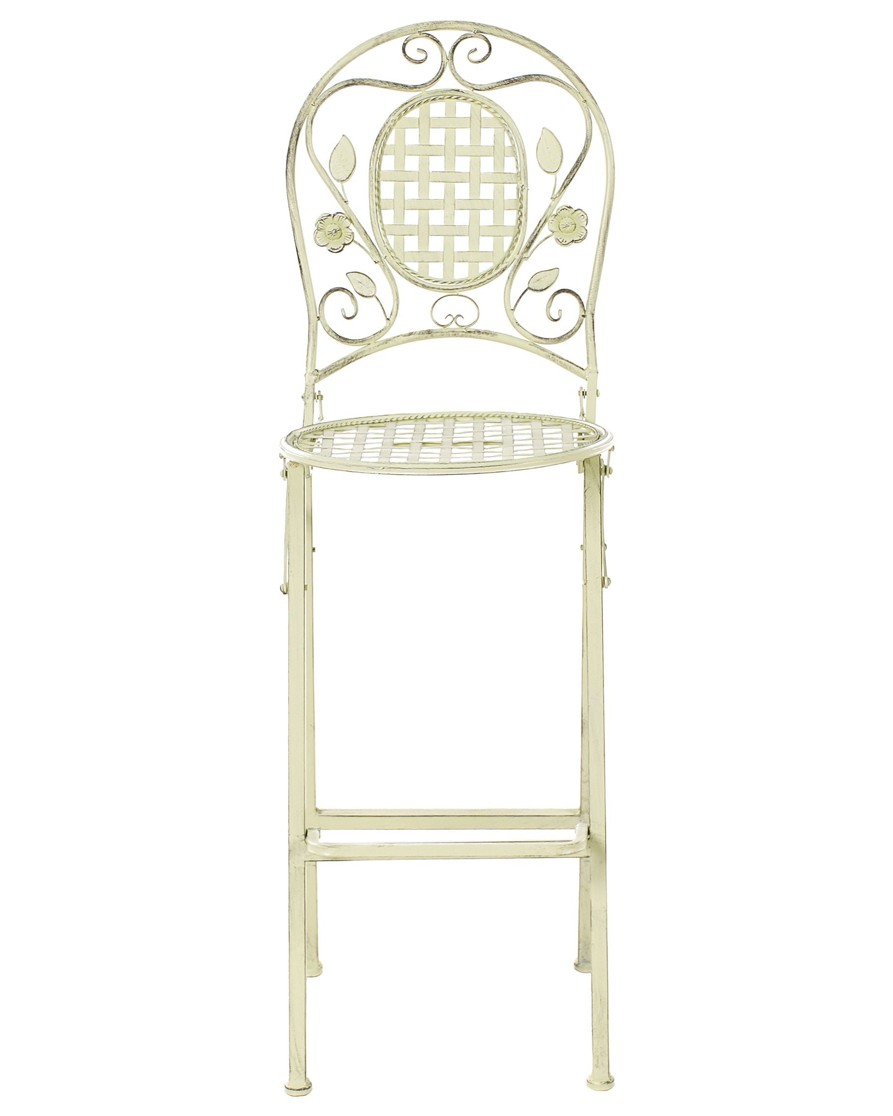 Set of 2 Garden Bar Chairs BIVIO Folding Metal Light Green