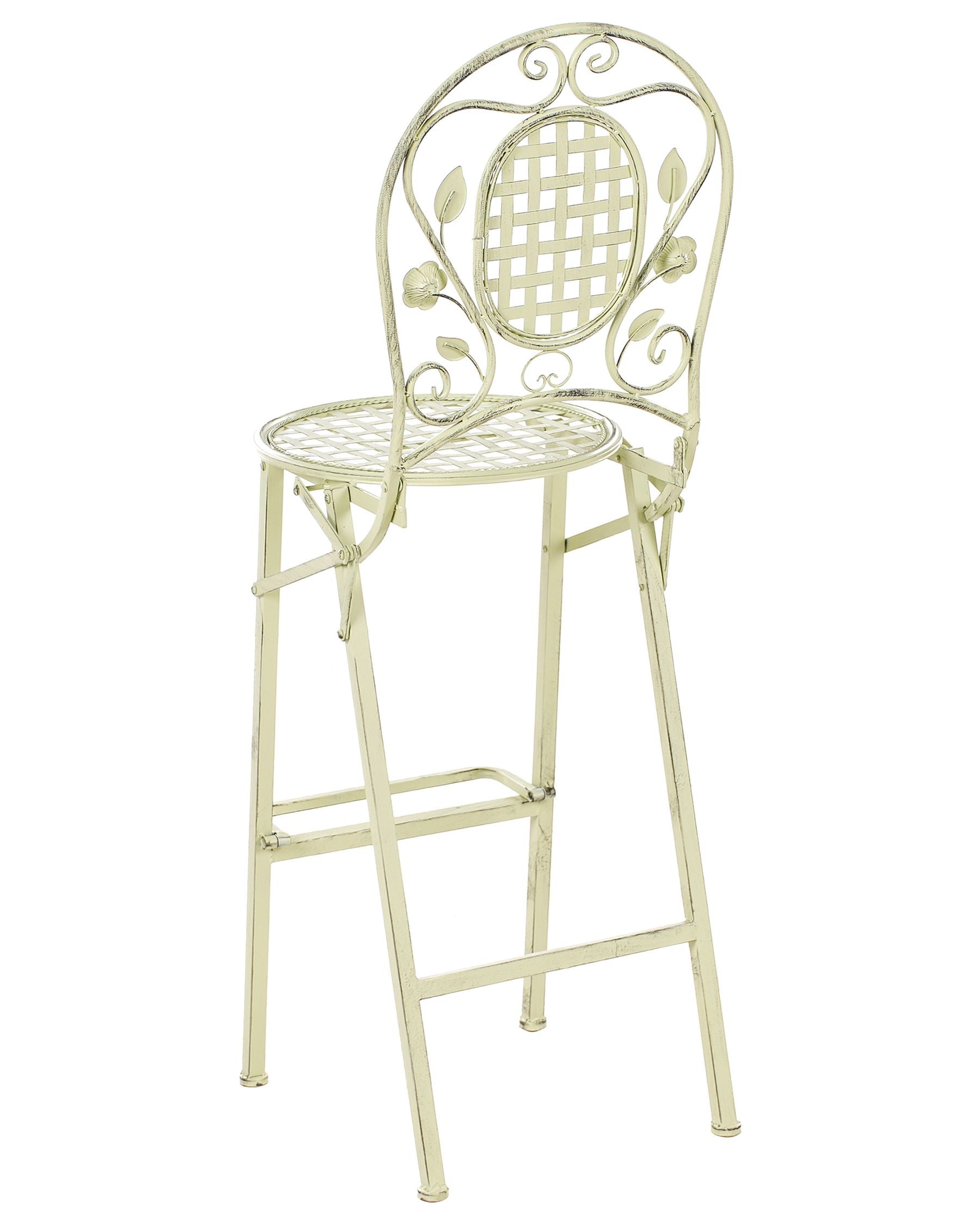 Set of 2 Garden Bar Chairs BIVIO Folding Metal Light Green