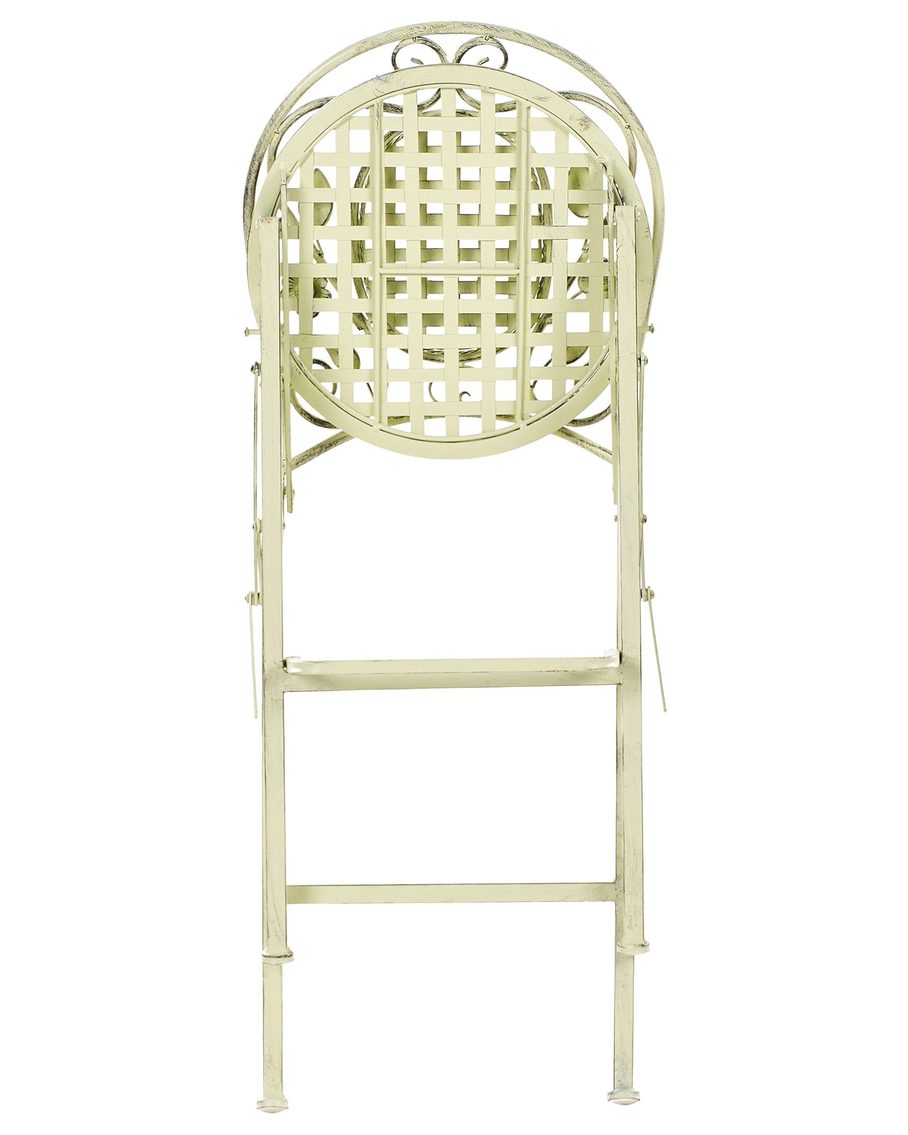 Set of 2 Garden Bar Chairs BIVIO Folding Metal Light Green
