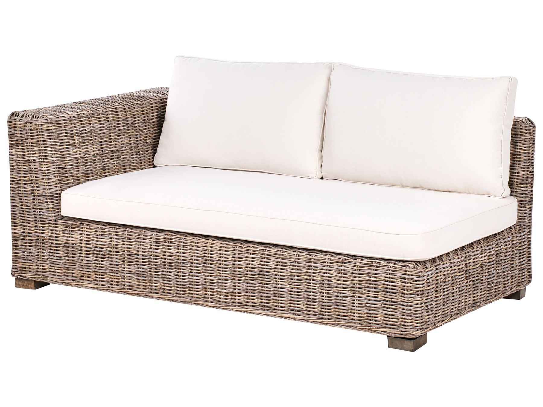 Garden Corner Sofa with Ottoman 5 Seater RINELLA Rattan Grey