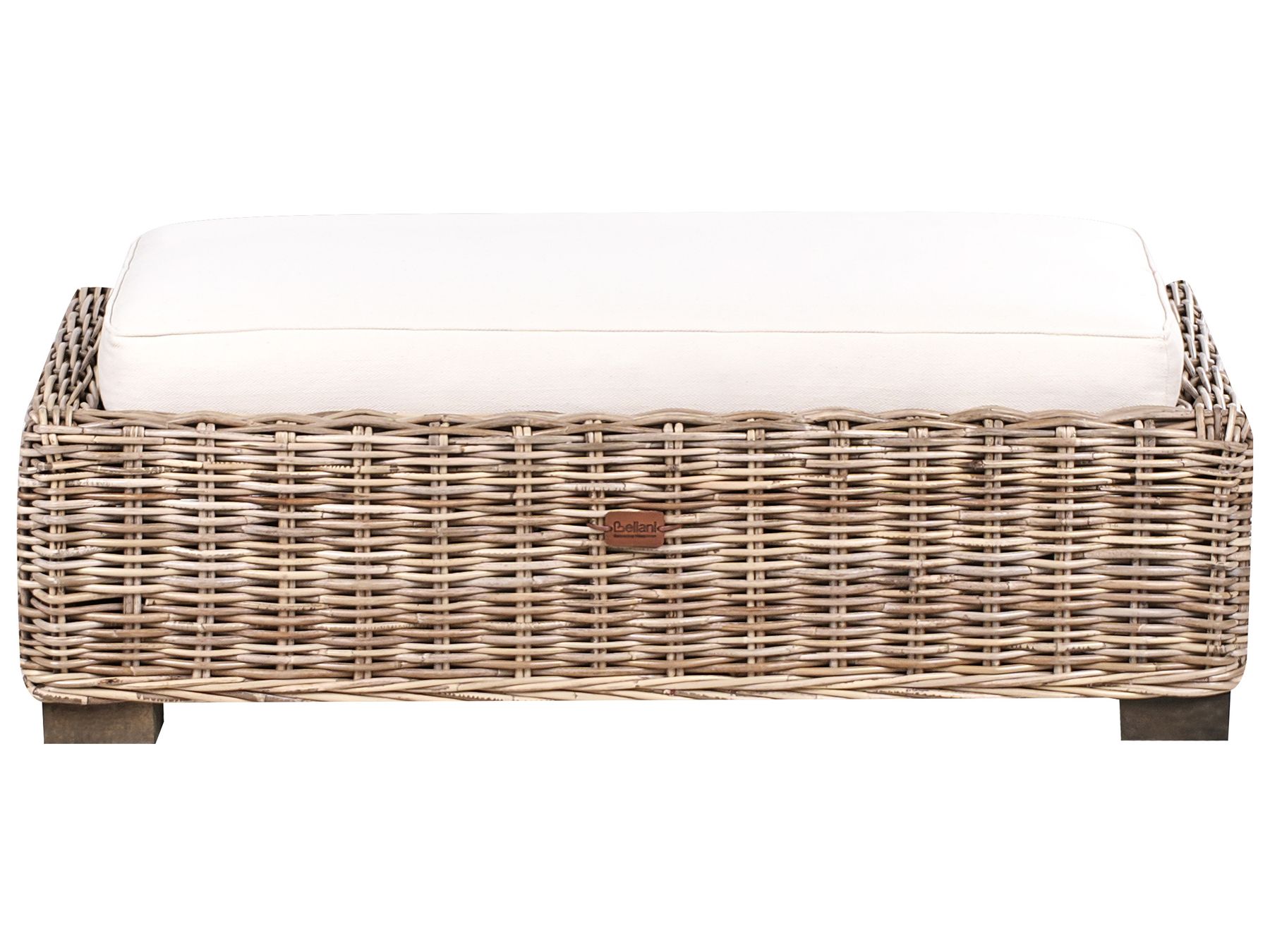 Garden Corner Sofa with Ottoman 5 Seater RINELLA Rattan Grey