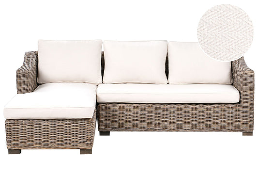 Garden Rattan Corner Sofa Grey