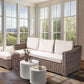 Garden Rattan Corner Sofa Grey