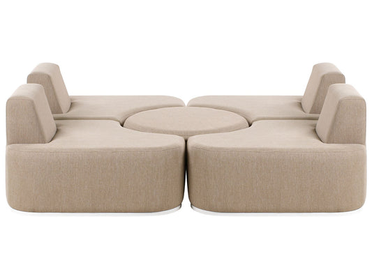 Garden Lounge Set with Table 4 Seater FABRO Fabric Beige