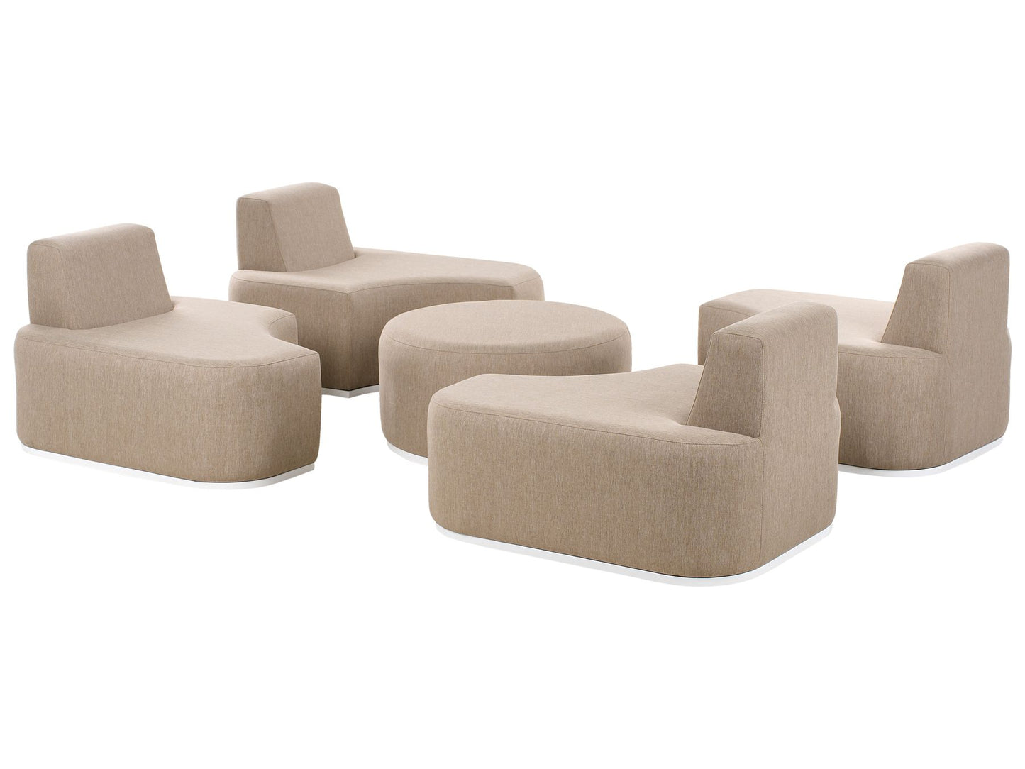Garden Lounge Set with Table 4 Seater FABRO Fabric Beige