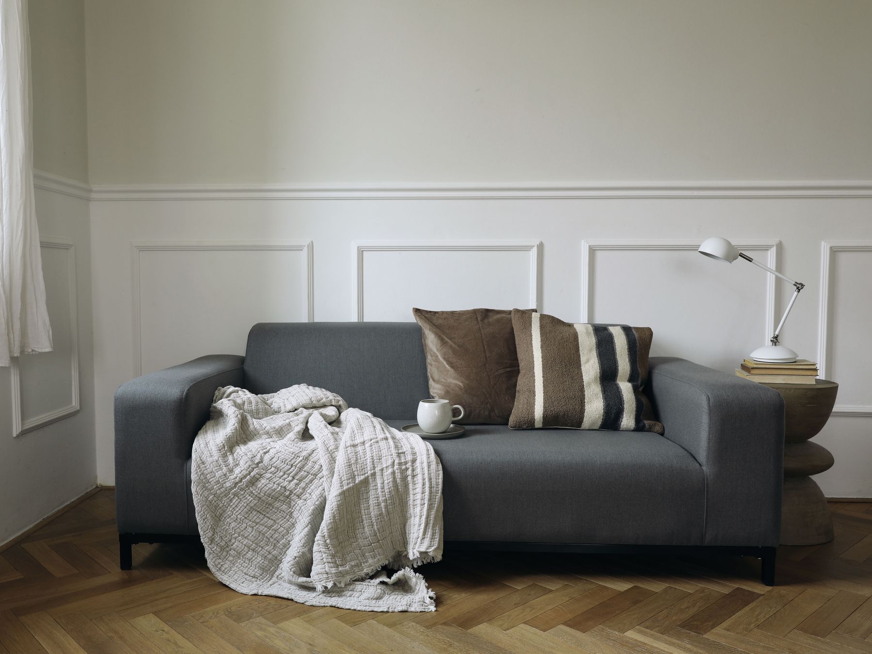 Garden Sofa Grey with Black ROVIGO