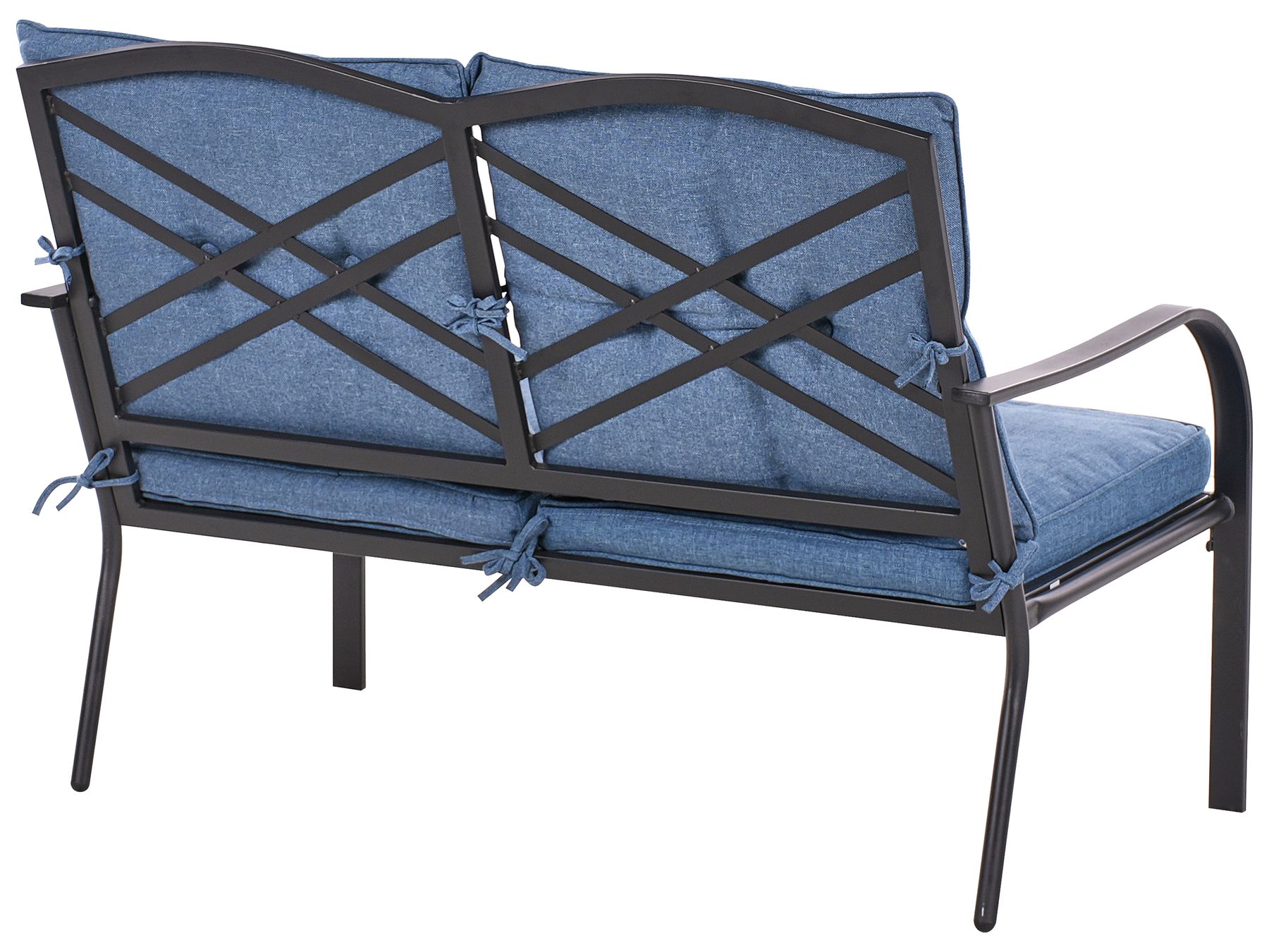 Garden Lounge Set with Table 4 Seater MESTRINO Metal Blue