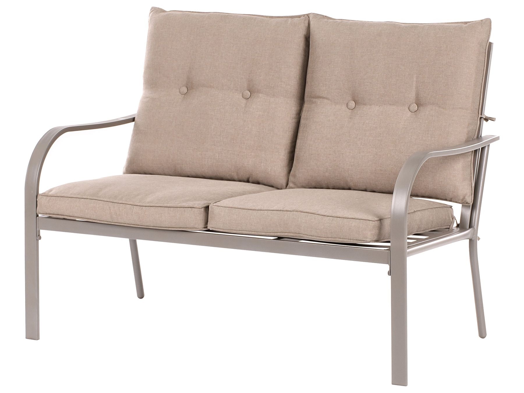 Garden Lounge Set with Table 4 Seater MESTRINO Metal Beige