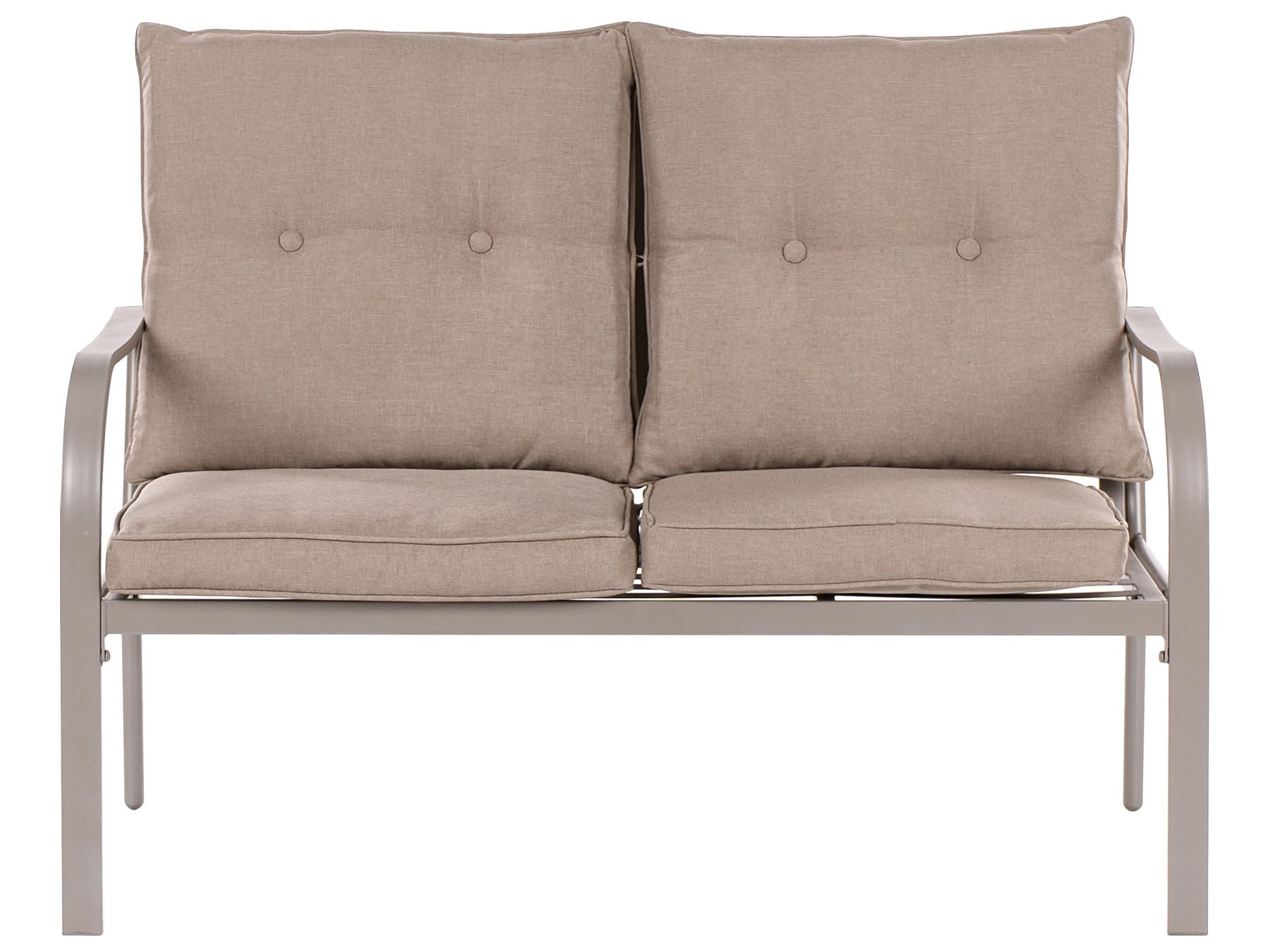 Garden Lounge Set with Table 4 Seater MESTRINO Metal Beige
