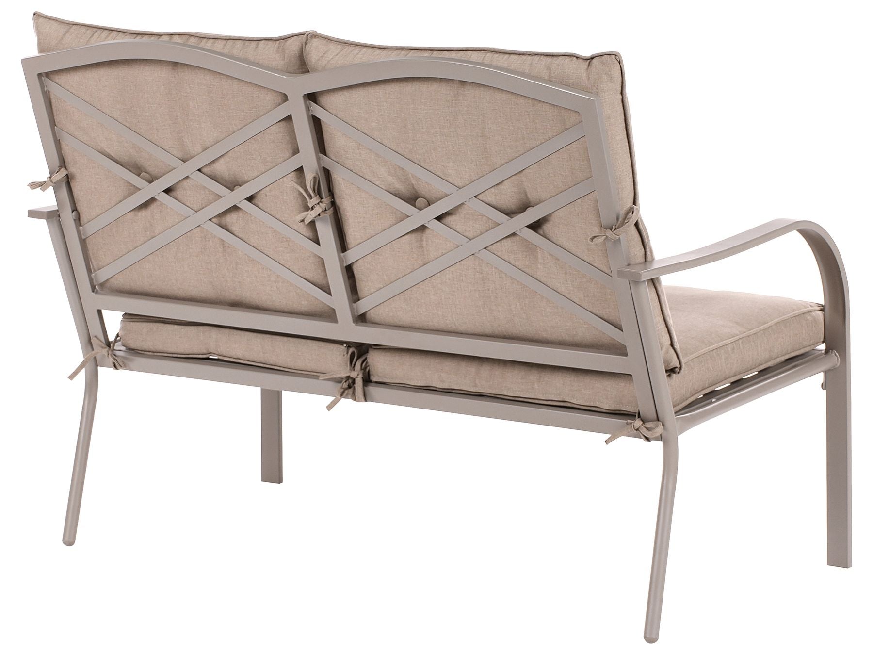 Garden Lounge Set with Table 4 Seater MESTRINO Metal Beige