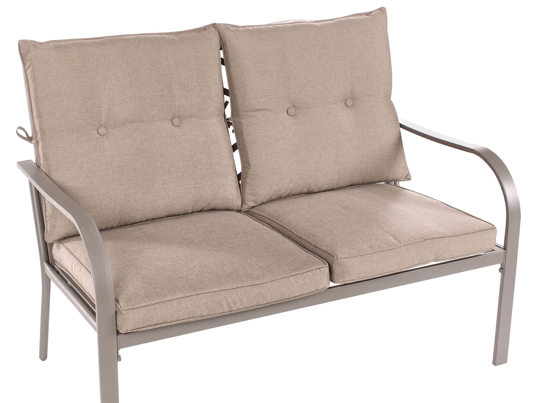 Garden Lounge Set with Table 4 Seater MESTRINO Metal Beige
