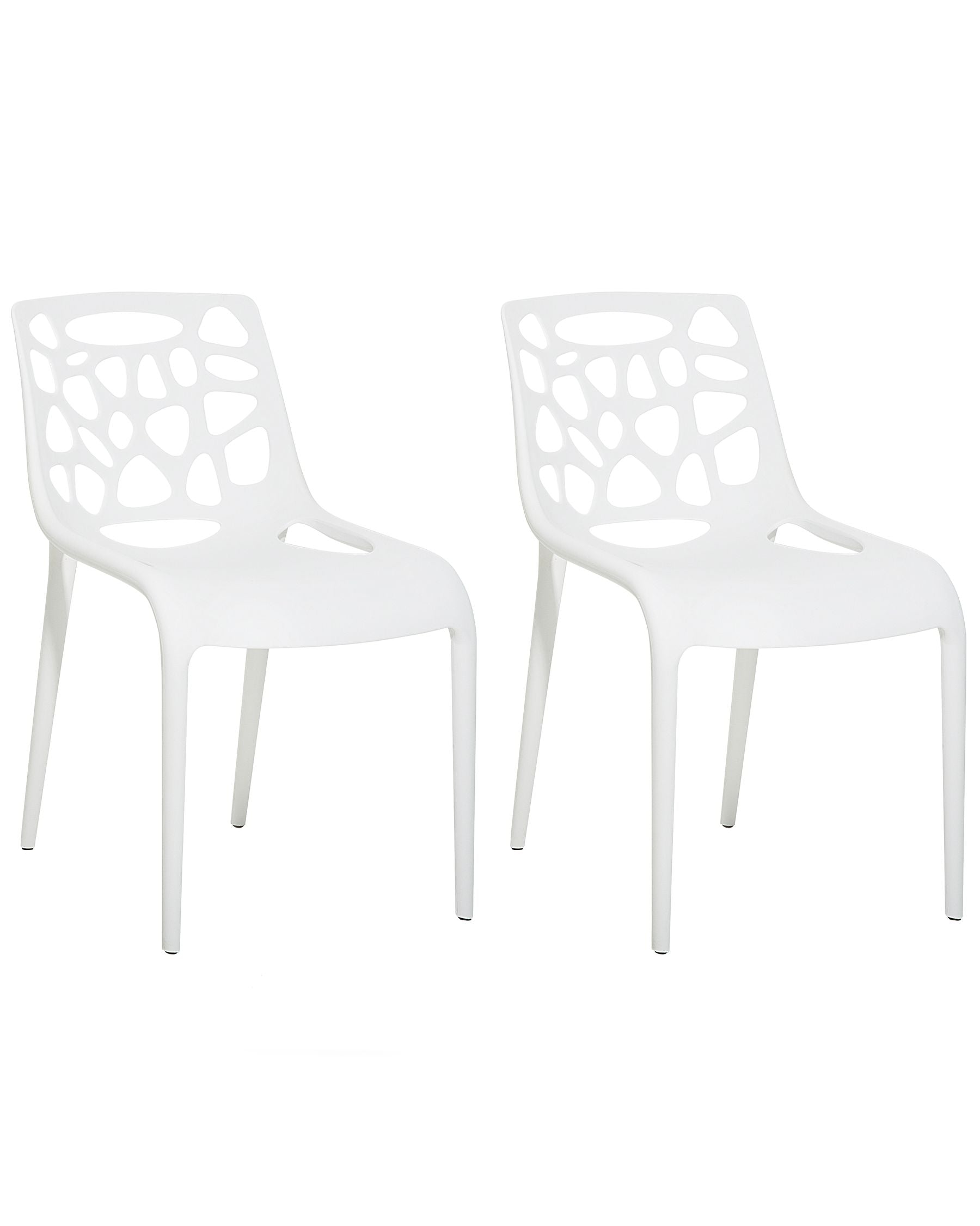 Set of 2 Dining Chairs MORGAN Synthetic Material White