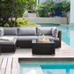 Garden Corner Sofa with Table 4 Seater SANO Right Hand PE Rattan Black