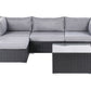 Garden Corner Sofa with Table 4 Seater SANO Right Hand PE Rattan Black