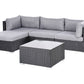 Garden Corner Sofa with Table 4 Seater SANO Right Hand PE Rattan Black