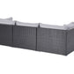 Garden Corner Sofa with Table 4 Seater SANO Right Hand PE Rattan Black