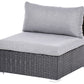 Garden Corner Sofa with Table 4 Seater SANO Right Hand PE Rattan Black