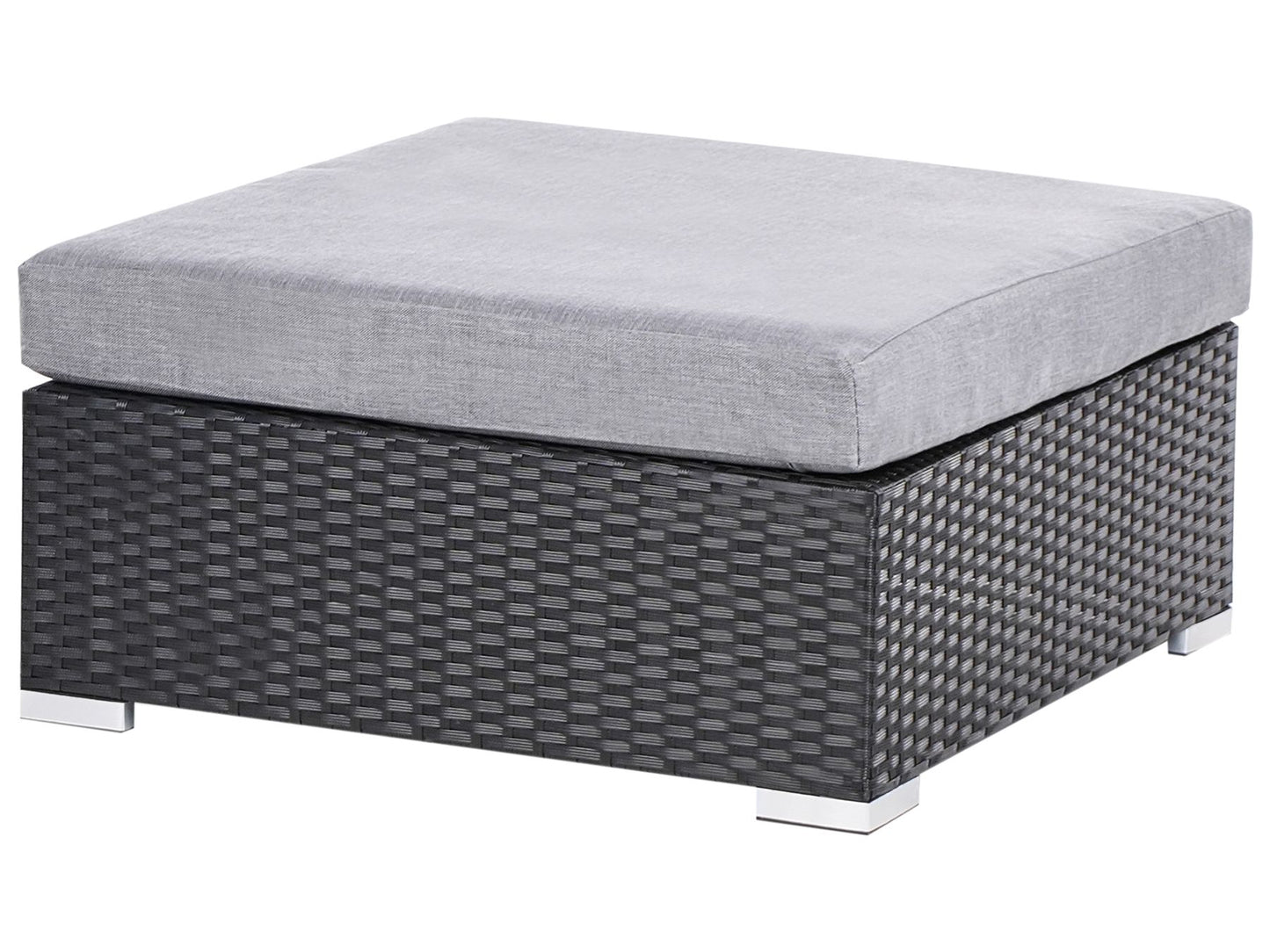 Garden Corner Sofa with Table 4 Seater SANO Right Hand PE Rattan Black