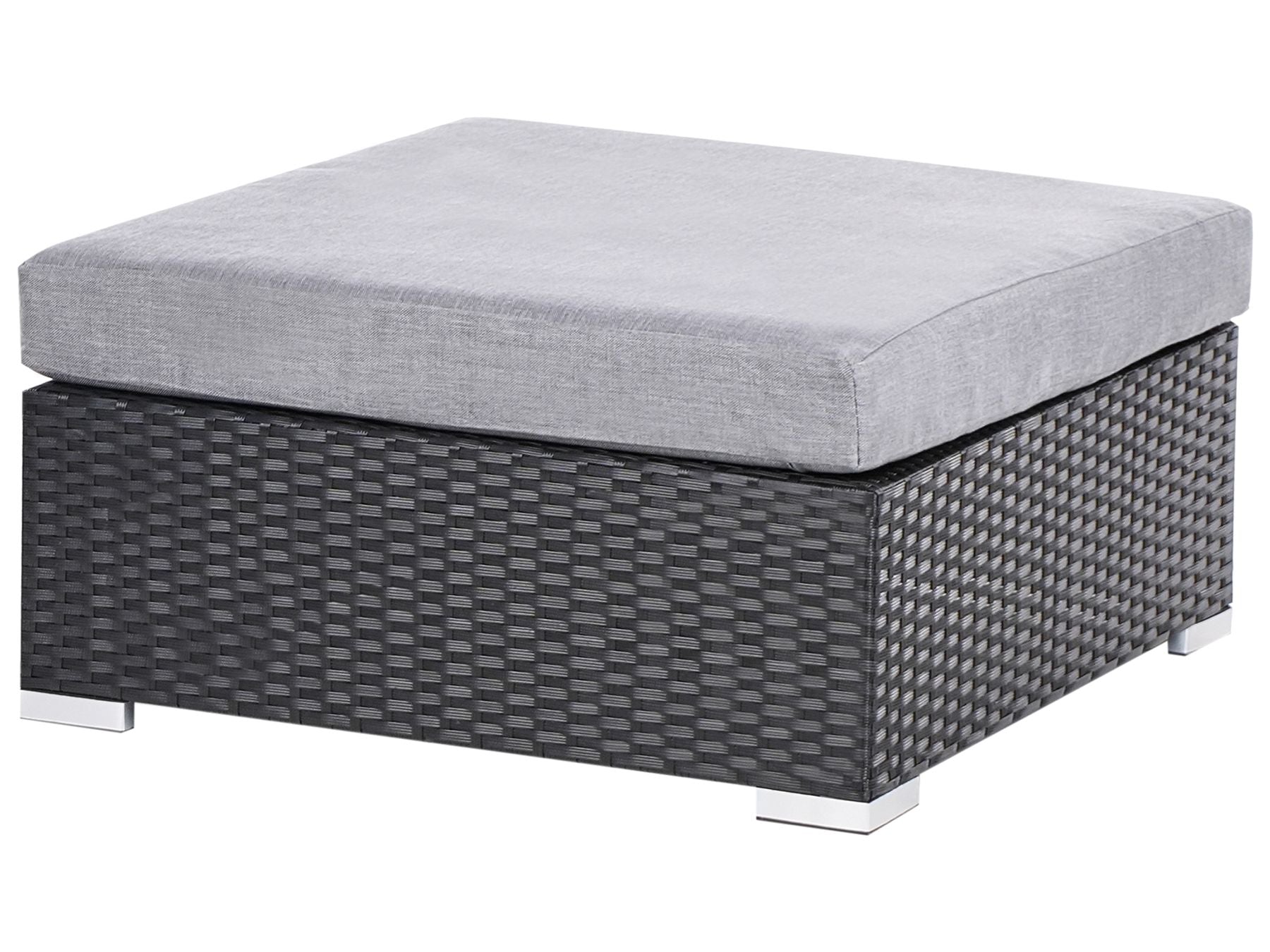 Garden Corner Sofa with Table 4 Seater SANO Right Hand PE Rattan Black