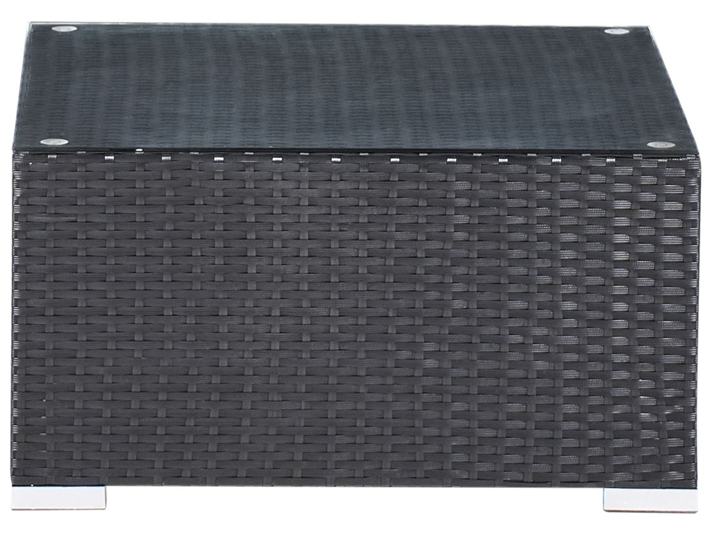 Garden Corner Sofa with Table 4 Seater SANO Right Hand PE Rattan Black