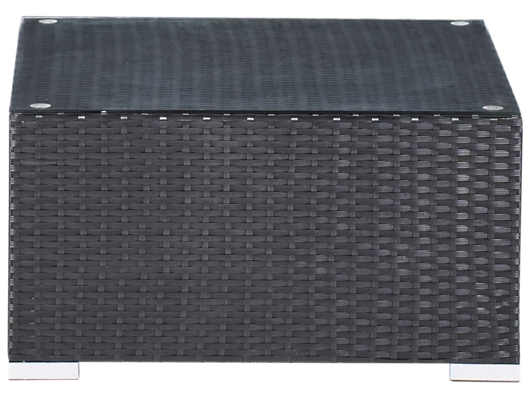 Garden Corner Sofa with Table 4 Seater SANO Right Hand PE Rattan Black