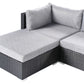 Garden Corner Sofa with Table 4 Seater SANO Right Hand PE Rattan Black