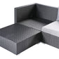 Garden Corner Sofa with Table 4 Seater SANO Right Hand PE Rattan Black