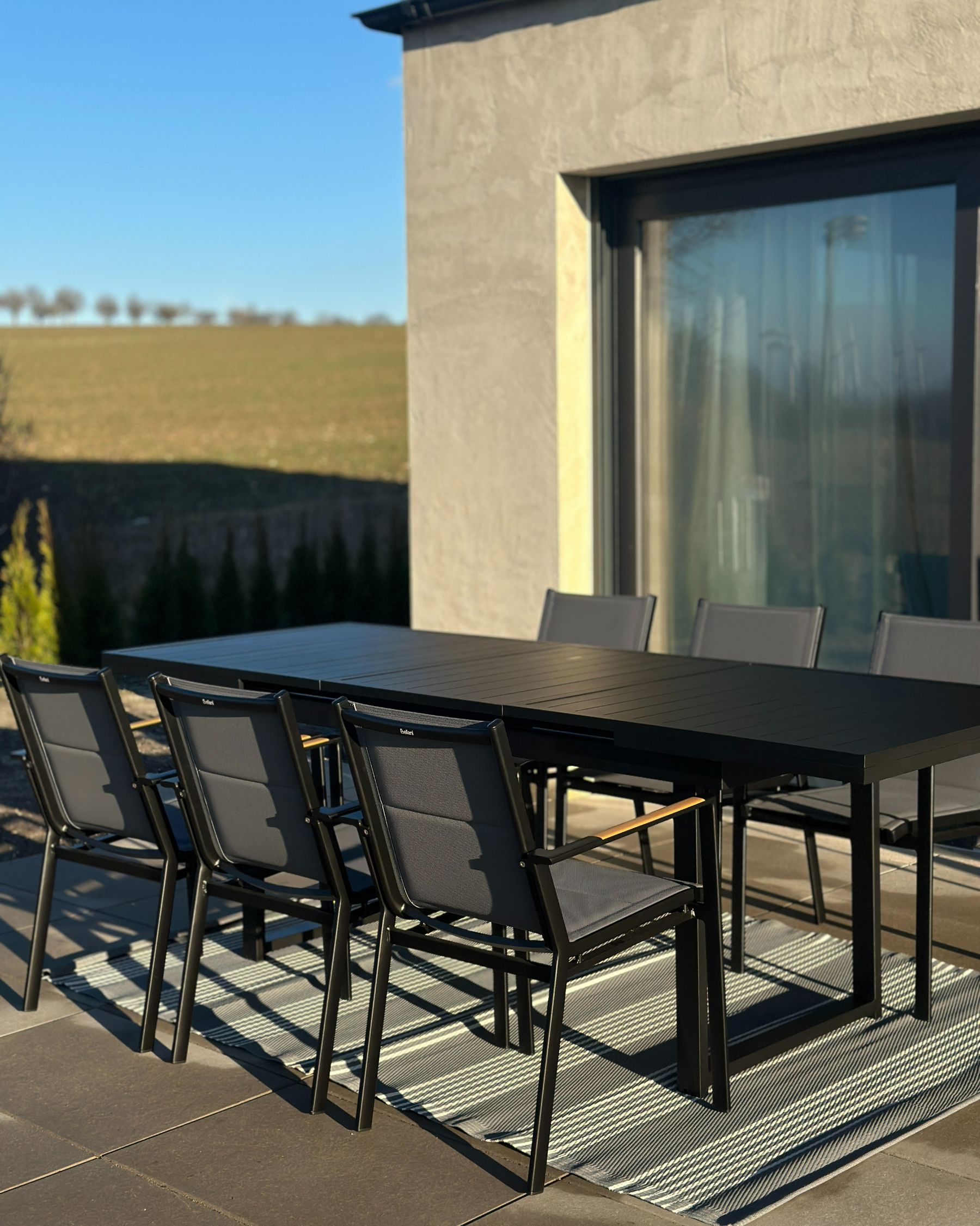 Garden Dining Set 6 Seater VALCANETTO/BUSSETO Metal Black