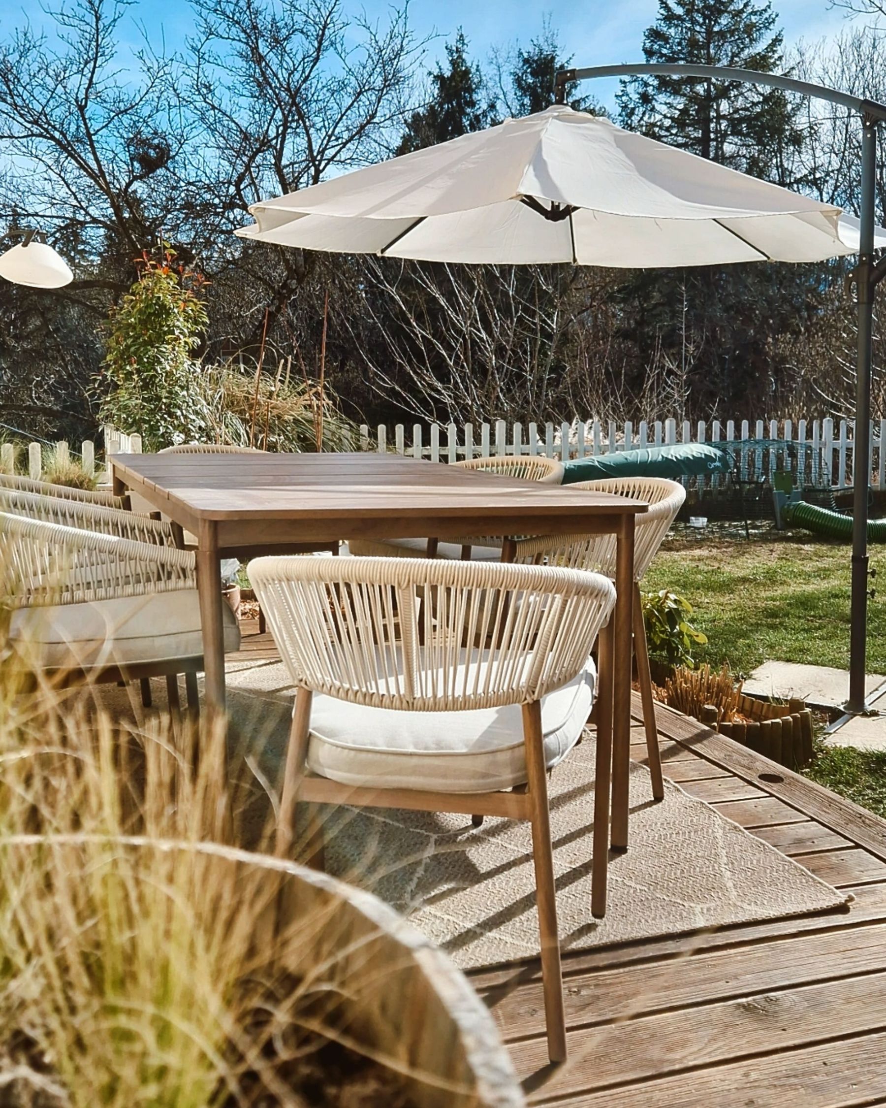 Set of 6 Garden Chairs with Cushions FLAVIA Metal White