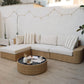Garden Corner Sofa with Table 4 Seater OLIVERI Right Hand PE Rattan Beige