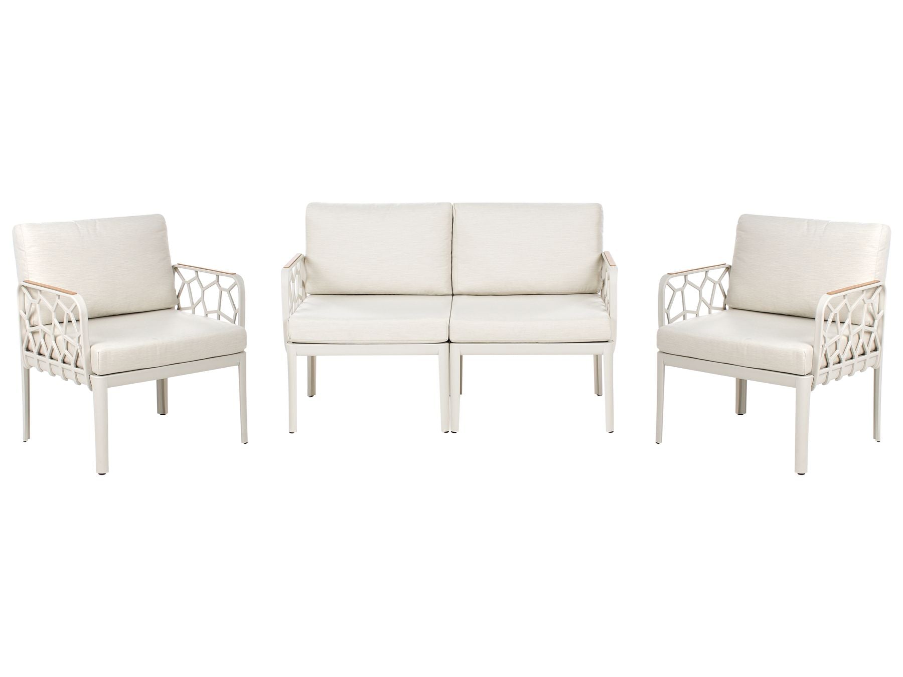Garden Sofa Set 4 Seater ERICHE Light Beige