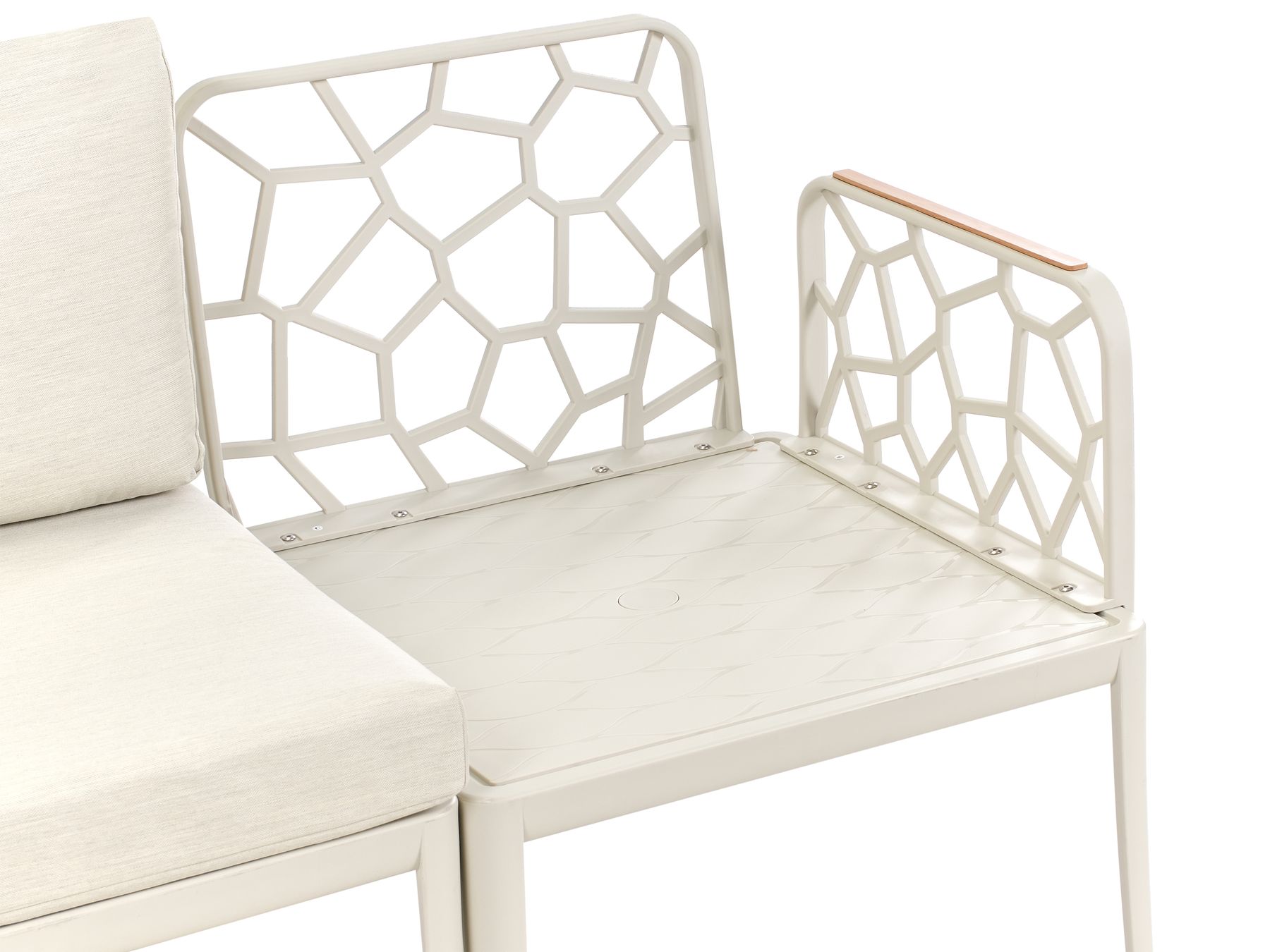 Garden Sofa Set 4 Seater ERICHE Light Beige