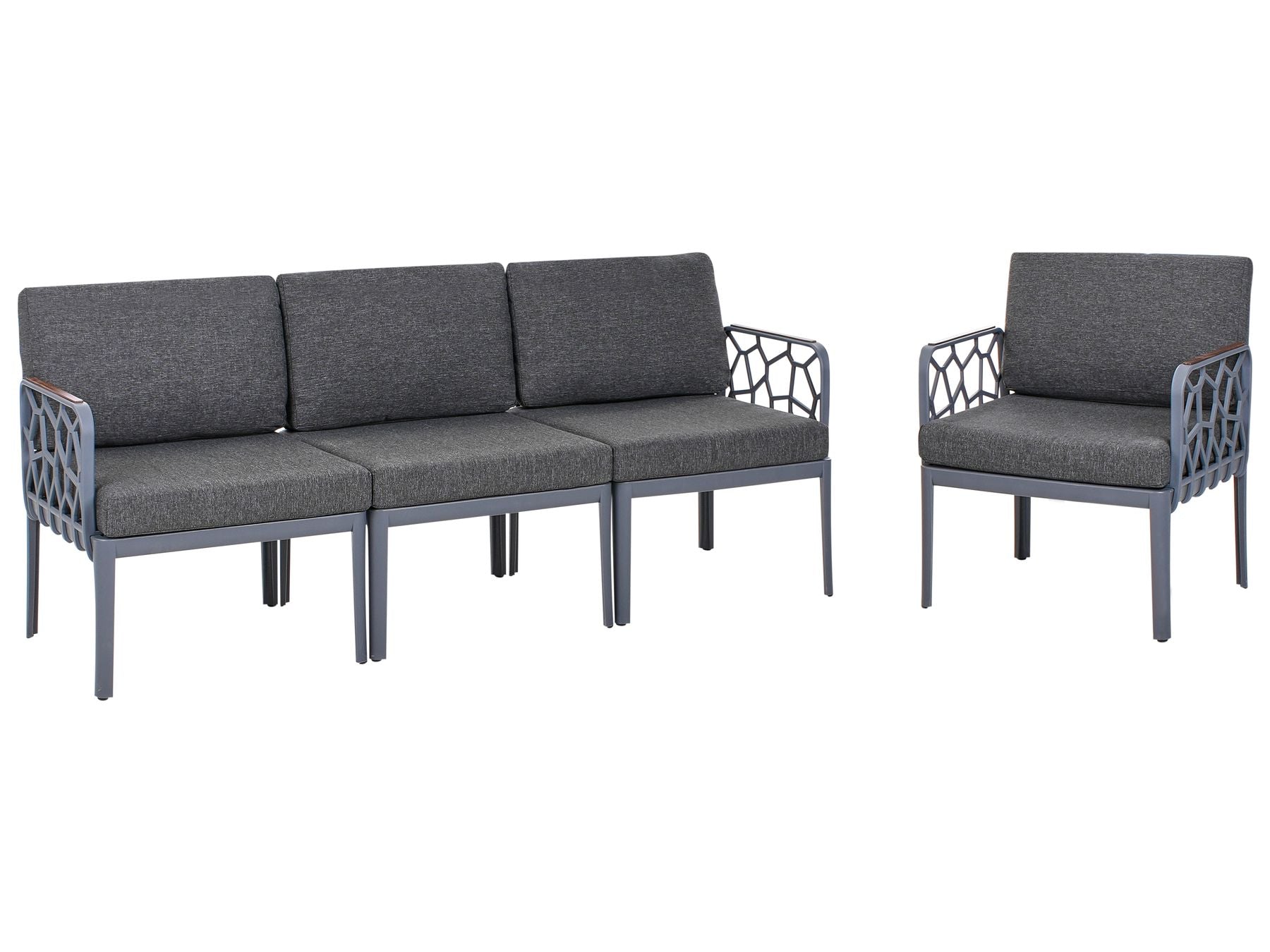 Garden Sofa Set 4 Seater ERICHE Dark Grey