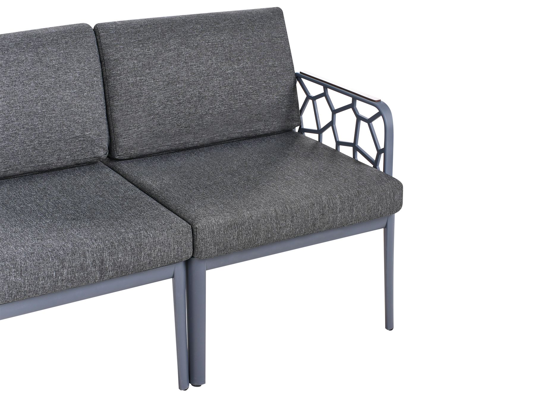 Garden Sofa Set 4 Seater ERICHE Dark Grey