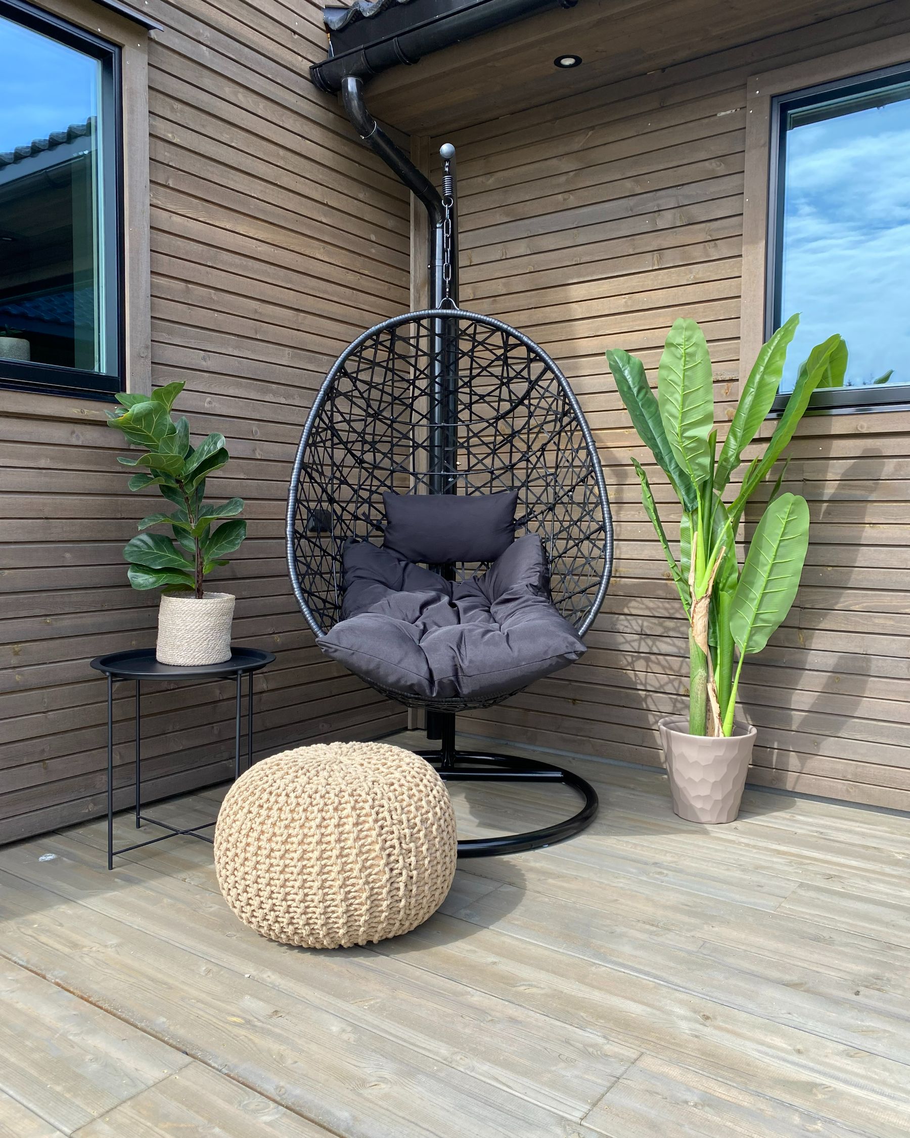 Hanging Chair ALATRI PE Rattan Black