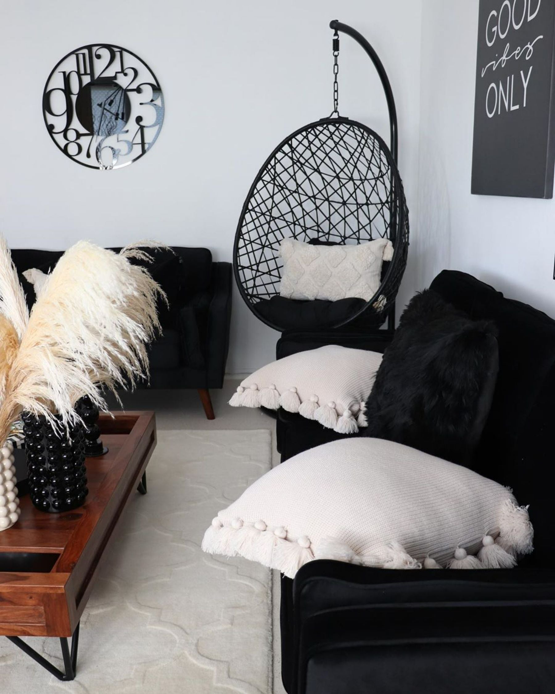 Hanging Chair ALATRI PE Rattan Black