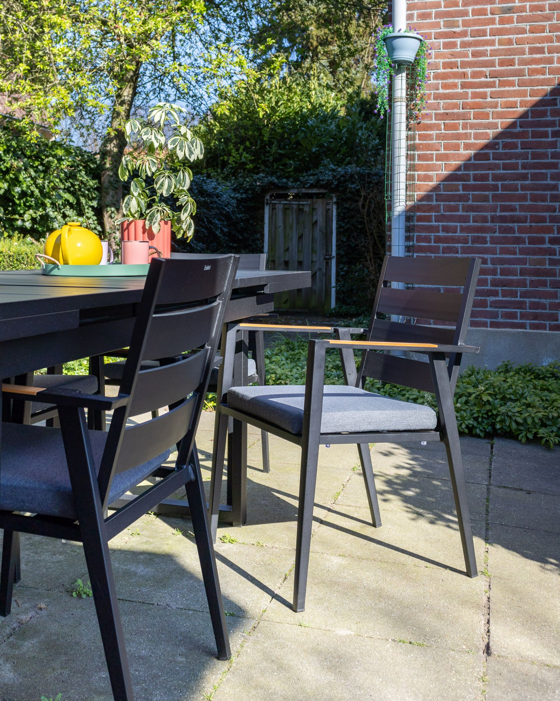 Garden Dining Set 8 Seater VALCANETTO/TAVIANO with Cushions Metal Black