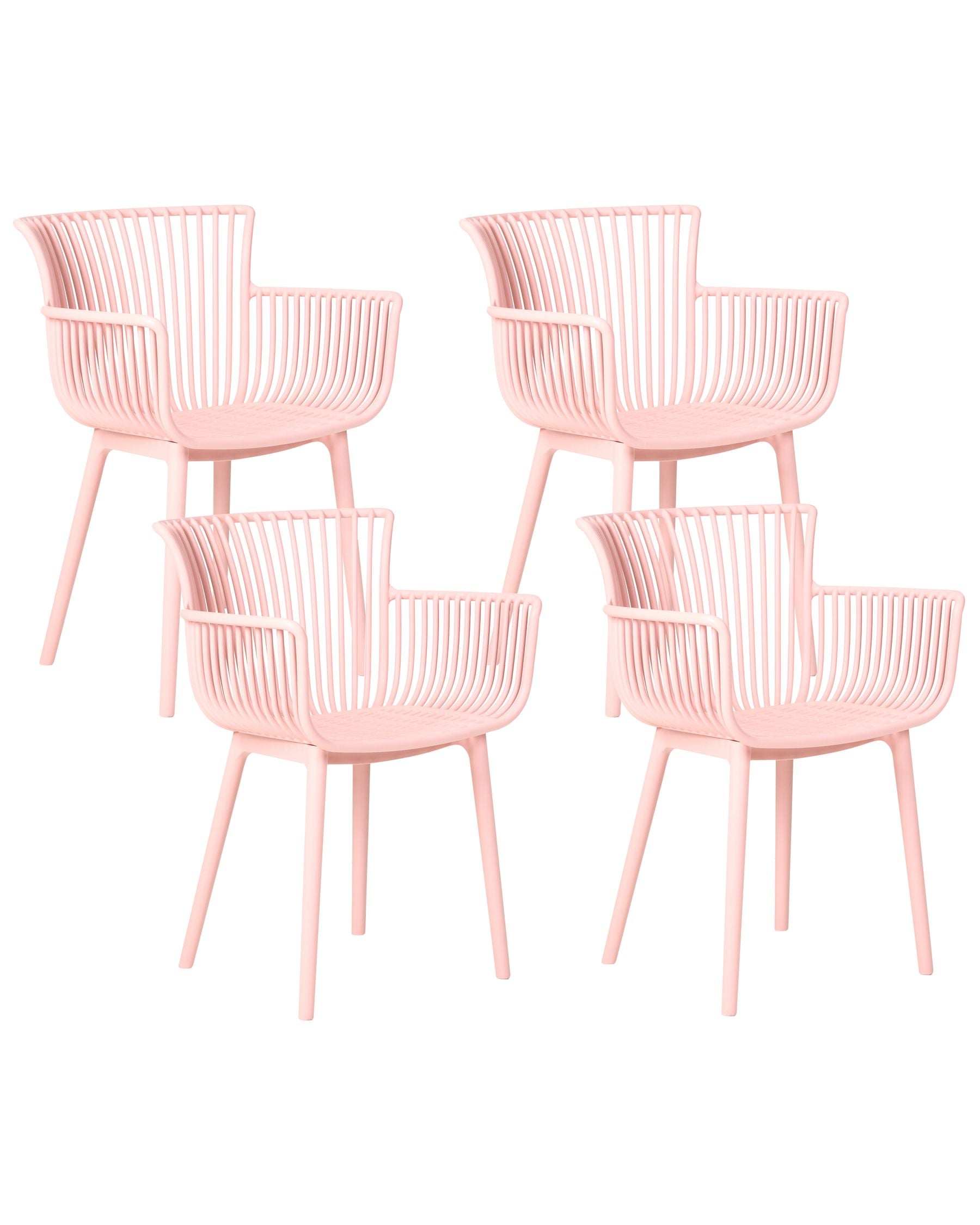 set of 4 garden chairs pesaro pink