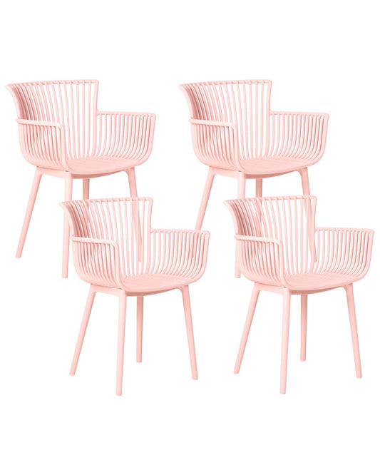 set of 4 garden chairs pesaro pink