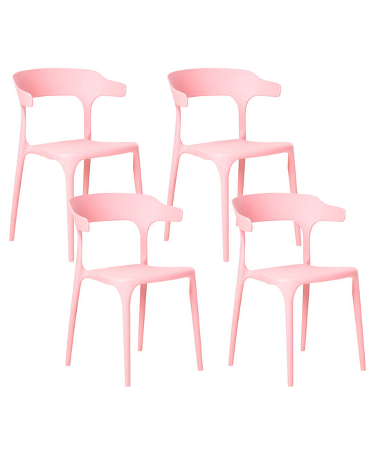 Set of 4 Garden Chairs GUBBIO Pink