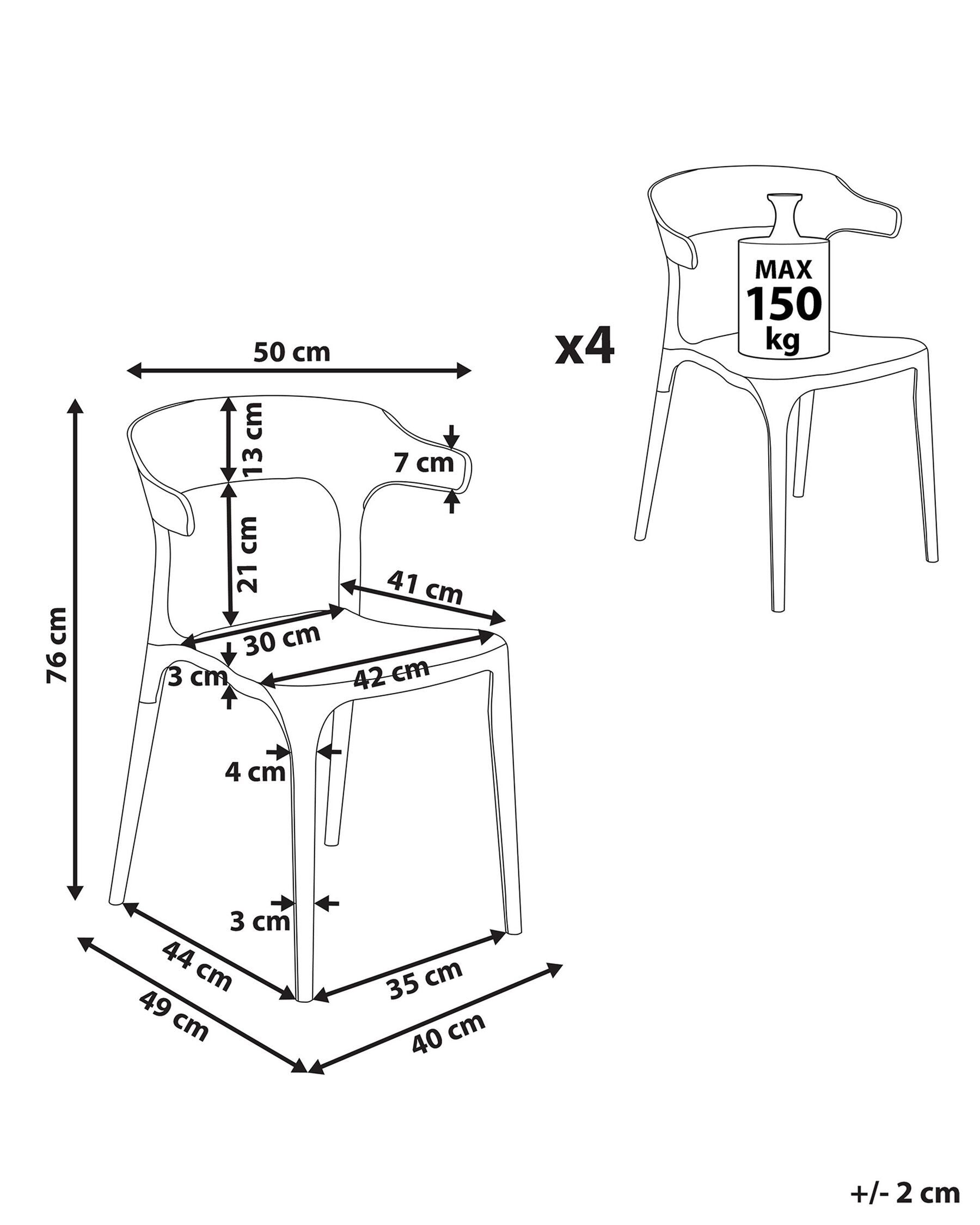Set of 4 Garden Chairs GUBBIO Pink