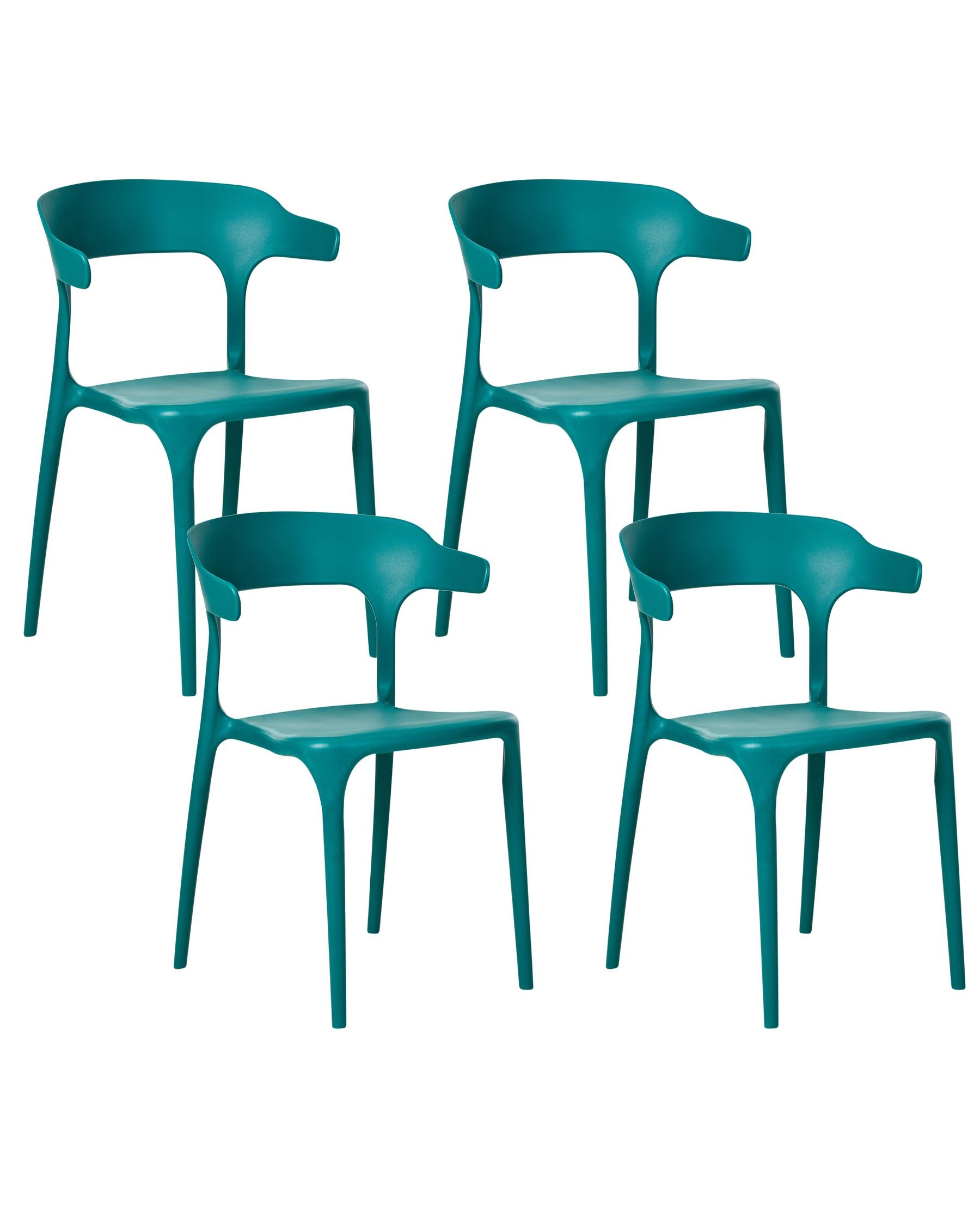 Set of 4 Garden Chairs GUBBIO Teal